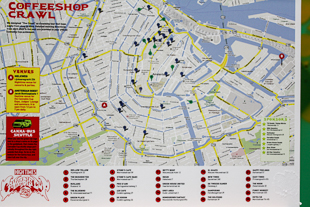 plan des coffeeshop d'amsterdam vu pendant la high times cannabis cup 2012