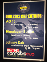 affiche à la high times cannabis cup 2013