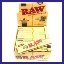 RAW CONNOISSEUR KING SIZE SLIM + TIPS CLASSIC NATURAL X 24 CARNETS
