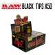 RAW FILTRE CARTON BLACK TIPS X 50 