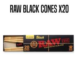 RAW BLACK CONES KING SIZE X 20