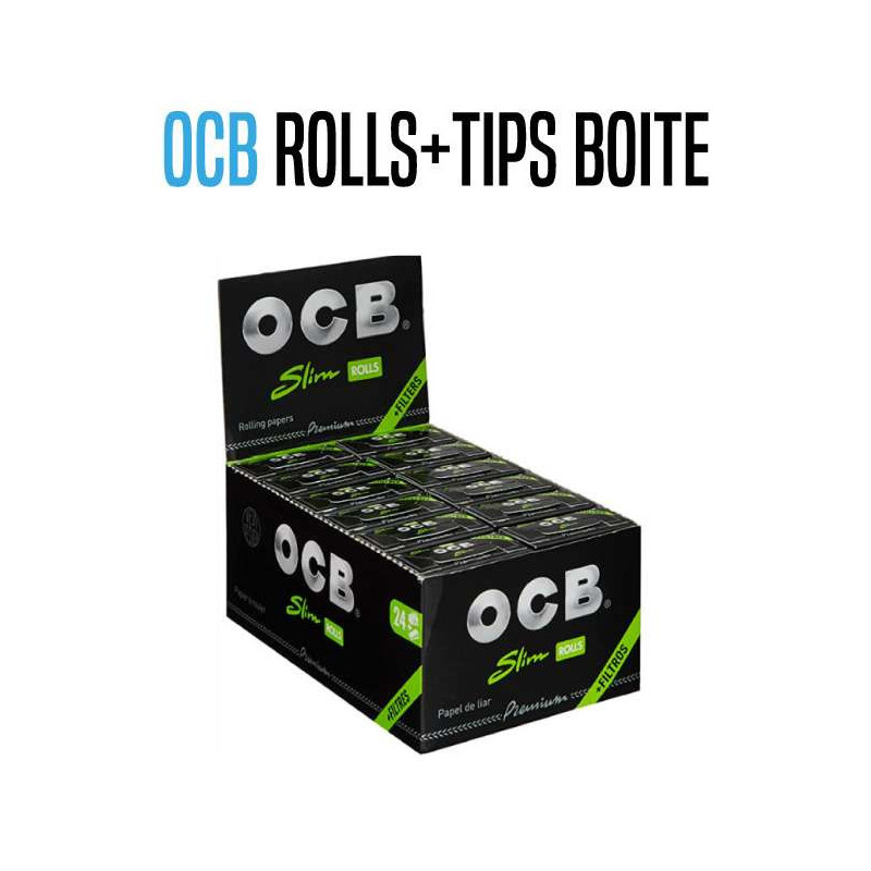 OCB PREMIUM ROLLS SLIM TIPS X 24