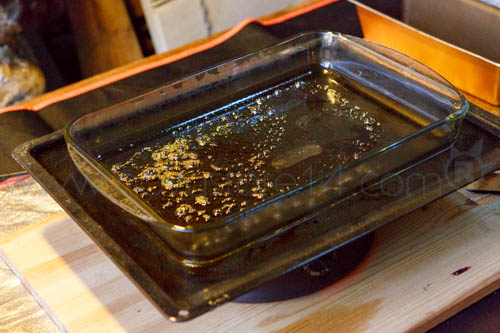 bho jaune dans un plat en pyrex