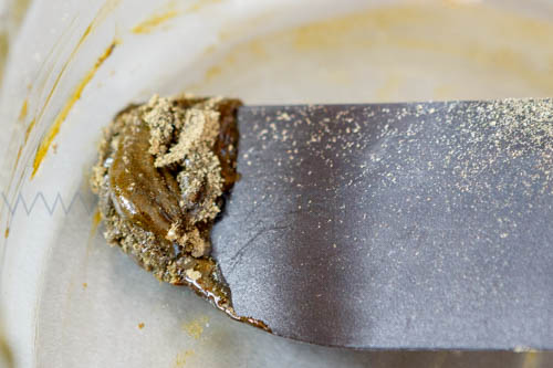 Jelly hash pendant le mélange